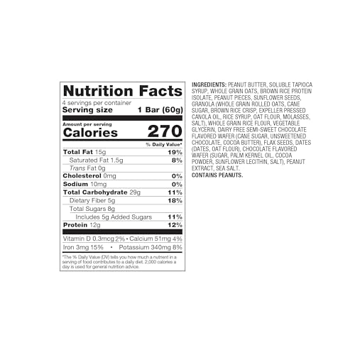 Image of PBfit Peanut Butter Cocoa Drizzle Energy Bars, 12g Protein, 5g Fiber, Gluten Free, Vegan, Plant-Based, Non-GMO, 2.1 Oz (Pack of 4)