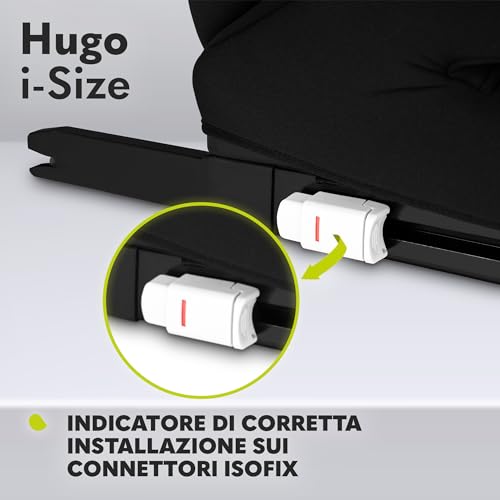 Lionelo Hugo I-size Seggiolino Auto ISOFIX con l'ultima Norma i-Size R129 per bambini Gruppo 2-3 (100-150cm) Poggiatesta a 8 Livelli, Memory Foam, Poggiabraccia, Protezione Laterale, Leggero, Lavabile - 5