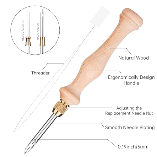 Zuaooz ZUAOOZ-XW-DIY-CZ-Z3PCS-FUUS Punch Needle Kit 1.6Mm-2.5Mm-3.5Mm-5Mm Metal Tubes Adjustable Wooden Punch Needle Tool thumb #2