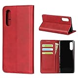 ShunJieTech for LG Velvet L-52A Case,PU Leather Magnetic Book Wallet Case Stand Holder Flip Cover with Card Slots/Cash-Wine Red