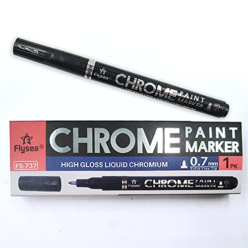 Silver Mirror Marker, liquid mirror chrome marker Model Gloss Oil-based Paint Marker Pen Watercolor, Liquid Chrome Marker Set for on Any Surface (0.7mm)