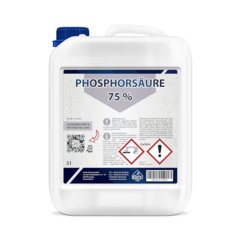 Phosphorsäure 75% 5 L | Rostumwandler Rostentferner Rostlöser für Metall Konzentrat zum Anmischen