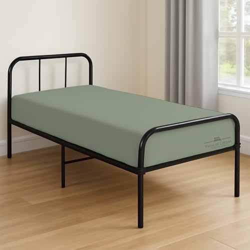 Cot Fitted Sheet 31" x 75" - 100% Egyptian Cotton - 1 PC Cot Size Bottom Sheet Only, Snug Fit for Narrow Twin Mattress/RVs Bunk/Guest Beds/Army Cots/Trifold Mattress/Travel Size Mattress, Seaform