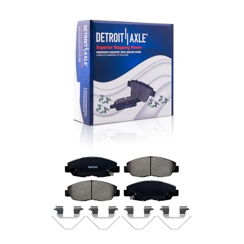 Image of Detroit Axle - Brake Kit for 2012 2013 2014 2015 Honda Civic Front Disc Brakes Rotors Ceramic Pads Rear Brake Drums Semi-metallic Brake Shoes Replacement : 10.31 inch inch Front Rotor