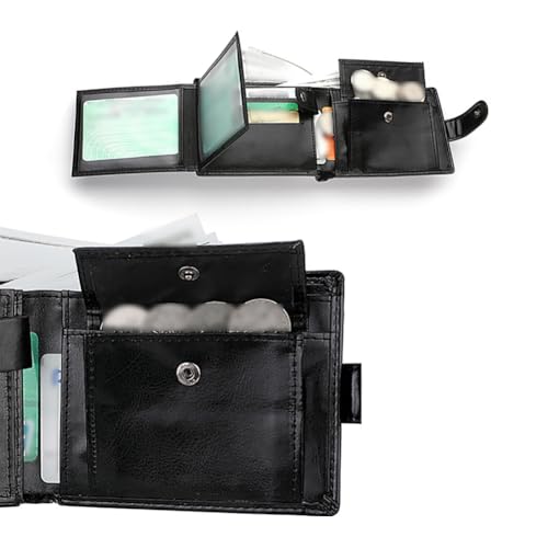 GSHLLO Large Capacity Business Wallet with Banknote Compartments PU Leather Card Holder Purse Portable Coin Pocket Wallet Men Slim Minimalist Purse with Zipper for Husband Father Brown3