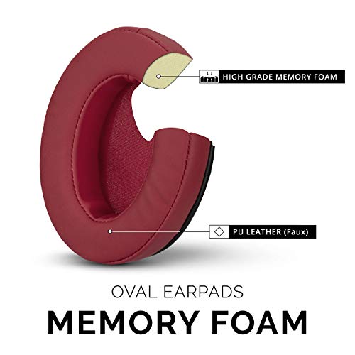 Image of Brainwavz Replacement Earpads for ATH M50X, M50BT, Steelseries Arctis, Pro Wireless & Stealth 600, HyperX Cloud, AKG, SHURE, Philips & Many More Headphones, Memory Foam Ear Pad Cushions, Red Oval