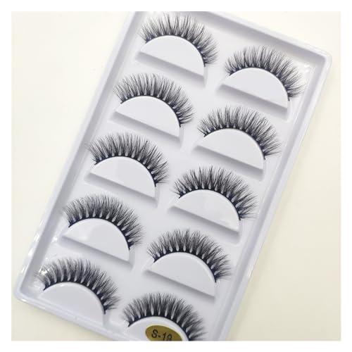 UAMOU 10/50 pudełek 5 par 3D Mink sztuczne rzęsy miękkie rzęsy makijaż sztuczne rzęsy Faux Cils Cilios Maquiagem Cheerfully (Color : 5Pairs S19, Size : 50 Boxes 50 Pairs)