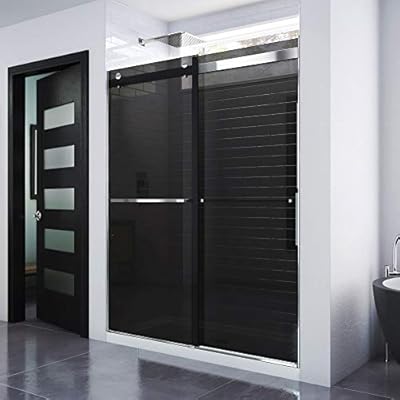 DreamLine Essence 56-60 in. W x 76 in. H Frameless Smoke Gray Glass Bypass Shower Door in Brushed Nickel