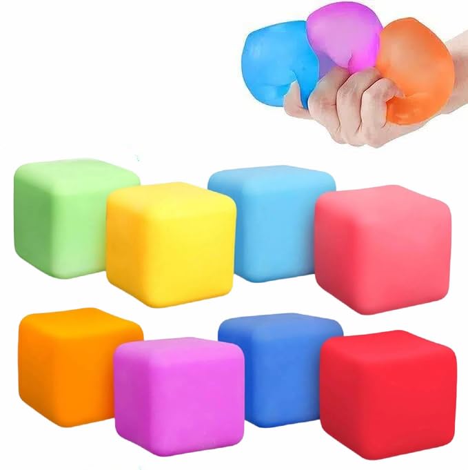 Ice Cubes Squishy,Need on Nice Cube Squishy Fidget Toys, Soft Cube Stress Relief Fidget Toys with Snowflakes,Ice Cubes Sugar Balls Square Toys for Kids Adults Spring Summer Gifts Randomly 1PC (C)