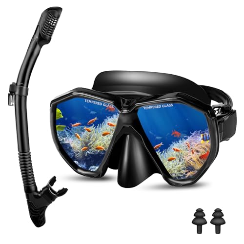 Farerkass Masque de plongée avec tuba (noir)