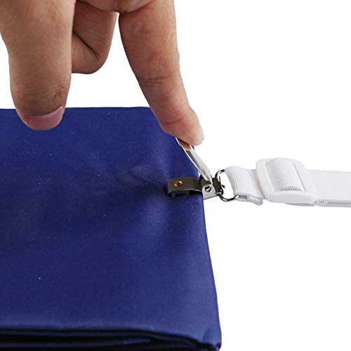 Yontree 12 Stück Bettlakenspanner Elastische Betttuchspanner Verstellbare Spannbettlakenhalter Weiß Lakenspanner mit Metallclips für Bettlaken, Matratze, Bügelbrett oder Sofa - Image 5
