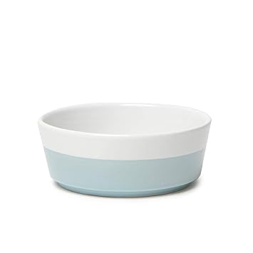 Waggo Dipper Ceramic Dog Bowl Heavyweight Durable Dog Food and Water Dish (Large, Cloud)
