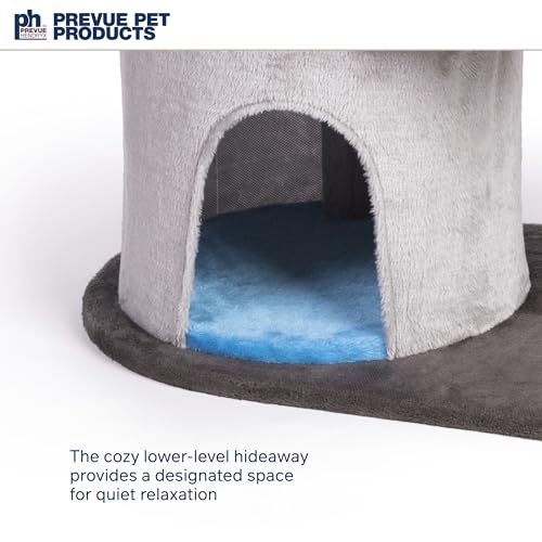 Torre para gatos multi-niveles con poste para rascar gris miniatura 6