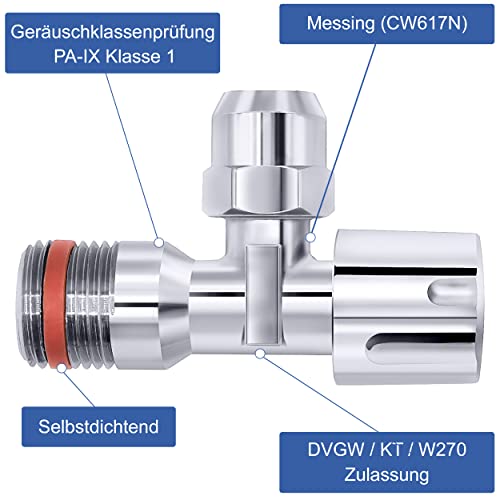 Eckventil Variosan 14900, 1/2″, Messing, DVGW/KTW/W270 Zulassung