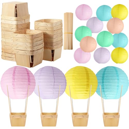 Lanternes papier montgolfière pour mariage et anniversaire | Décoration table macaron