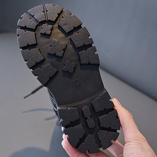 Girls Boots,White Boots for Girls,Leather Combat Riding Boot Side Zipper Punk Goth Lug Sole Ankle Booties for Toddler Little Kid Big Kid3