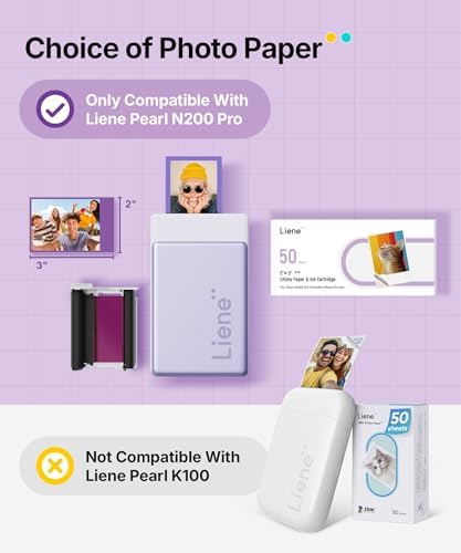 
Carta Fotografica Autoadesiva Liene Pearl N200 Pro: Resistente all'Acqua e Adesivo Istantaneo per Scrapbooking e DIY - 