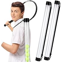 Lenwen 2 Pack Tennis Ball Tube Pickup, Fits 15 Tennis Ball with Shoulder Strap, Lightweight Collector Holder Picker Grabber Retriever Tube Carrier for Players, Coaches & Instructors