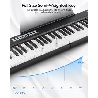 STRICH 88 Key Digital Piano Foldable Full Size Electric Keyboard with Semi-Weighted Sensitive Keys, Portable Electric Piano Set for Beginner, Bundle with Sustain Pedal, Headphones, Music Rest, SEP-88F - Les Beatles, Paul McCartney, John Lennon, RIngo Starr, George Harrison STRICH 88 Key Digital Piano Foldable Full Size Electric Keyboard with Semi-Weighted Sensitive Keys, Portable Electric Piano Set for Beginner, Bundle with Sustain Pedal, Headphones, Music Rest, SEP-88F – Image 2