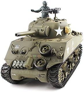 2.4Ghz TK6.0 1/16 Scale Radio Remote Control US M4A3 Sherman (105mm Howitzer) Tank Air Soft RC Battle Tank Smoke & Sound w/7.2v 2000Amh NiMh Battery Pack