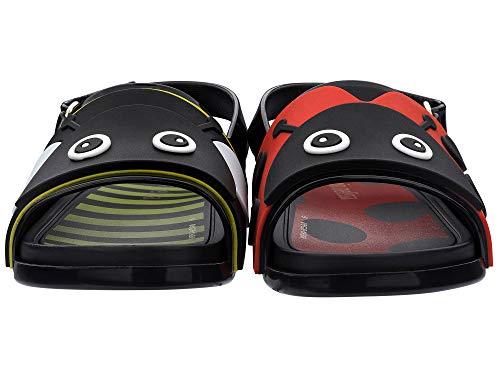 Mini Melissa Beach Slide Sandal Zoo (Preta/Vermelha / Amarela)