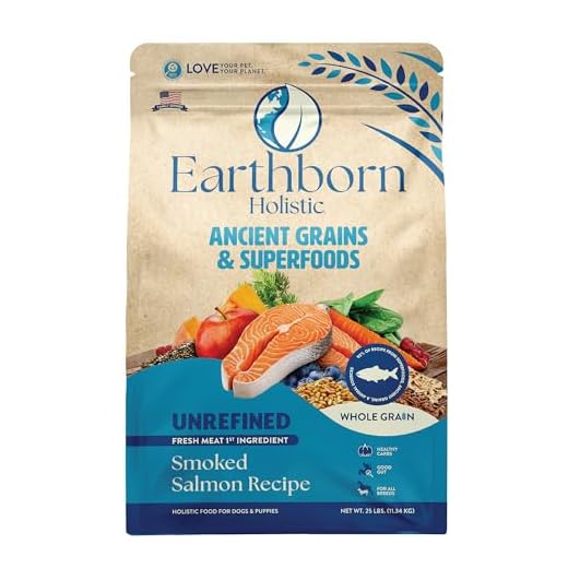 Earthborn Holistic Unrefined Smoked Salmon 25 lb. Ancient Grains & Superfoods Dry Dog Food