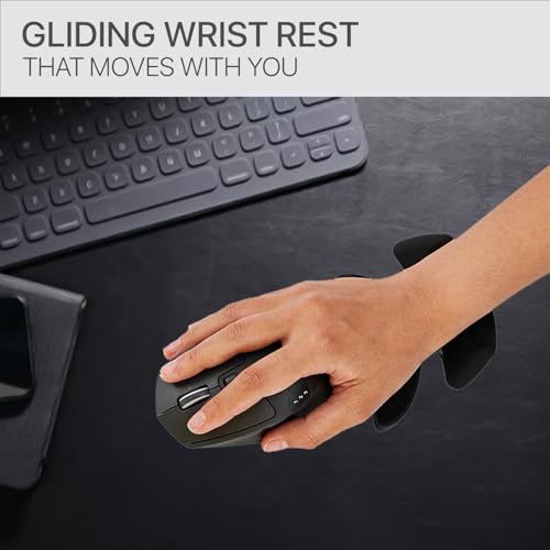 Image of Ergonomic Mouse Wrist Rest Support, Palm Rest Pad Gliding Wrist Pad That Moves with Mouse, Wrist Pain Relief & Release Pressure on Hands for Office Work, Gaming, Coding (Black)