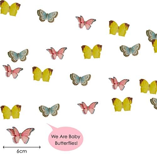 Talking Tables 5m (16ft) Small 3D Butterfly Garland Bunting | Pastel Birthday Decorations | Supplies for Kid's Party, Woodland Fairies Theme, Girls Bedroom Accessories, 5 metres