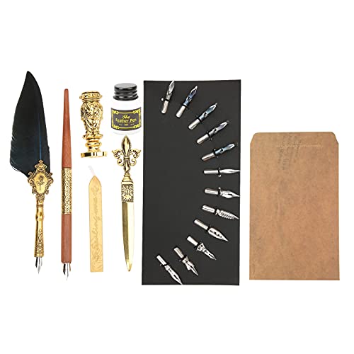 Stylo de calligraphie à encre en bois massif pour l'écriture de lettres anciennes
