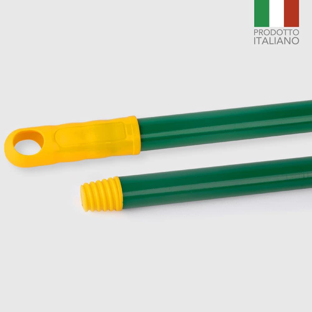 La Briantina Manico Professionale per Scope, in Metallo Plastificato ad Alto Spessore, Lunghezza 130 cm, Verde