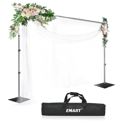 EMART Backdrop Stand, 8.5ft Height 10ft Width Adjustable Background Support Kit with Flat Steel Base for Photography, Photo Pipe and Drape Stand for Parties Birthday Video Studio - Black