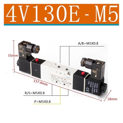 Électrovanne pneumatique 4V130E-M5 double bobine à commande directionnelle 24V - 3