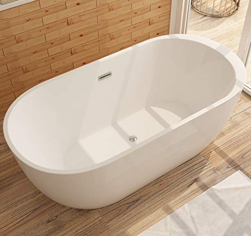 i-flair Freistehende Badewanne FRISANGE Design - aus Acryl in Weiß – verschiedene Größen (150 x 75 cm)141
