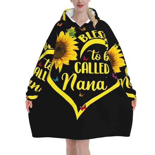 Couverture à capuche imprimée Blessed To Be Called Nana, le confort pour une super grand-mère