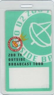 U2 1992 Zoo TV Outside Laminated Backstage Pass Green