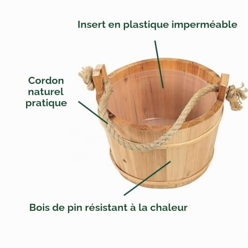 Croll & Denecke Seau en bois pour sauna Diamètre 28 cm – vue 5