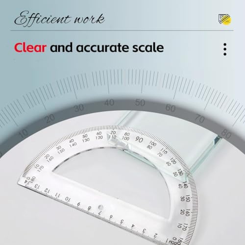 ZUWIJEQ 3 Stück Winkelmesser 180 Grad mit Lineal 180 Winkelmesser, Kunststoff, Mathematik-Messwerkzeuge, Lineal, aus Kunststoff, Goniometer 180 Grad,transparent