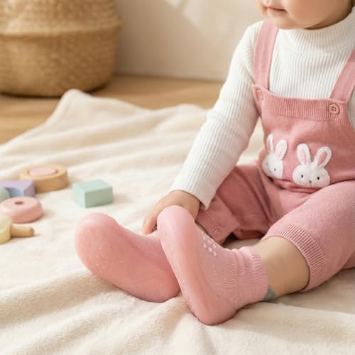Image of Hstyle Baby Sock Shoes Toddler Boys Walking Shoes Infant Slippers Sneakers | Non-Slip,Soft Rubber Sole,Lightweight,1st Birthday Gifts for Baby Boys Girls