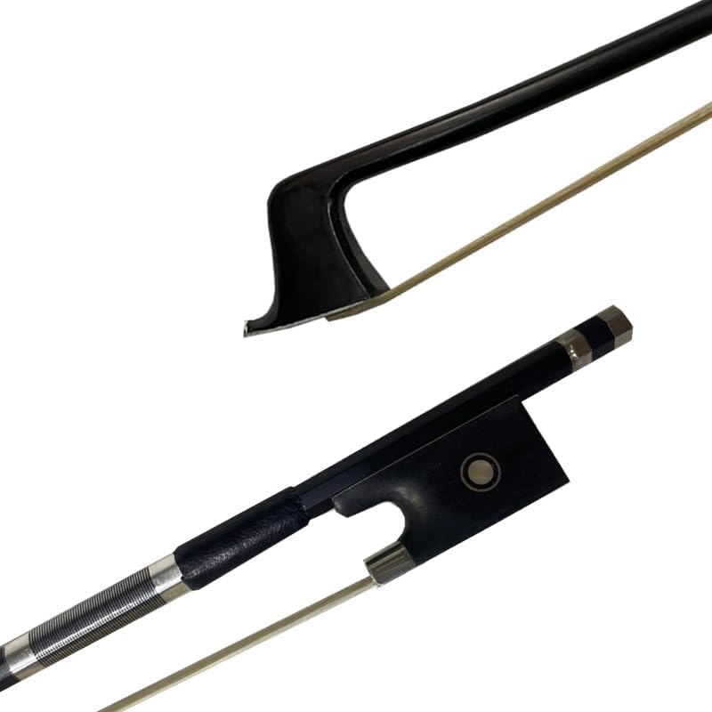 4/4 black carbon fiber violin bow for adult 74.5cm for Advanced Student Straight Parisian Eyes Ebony Frog (black)