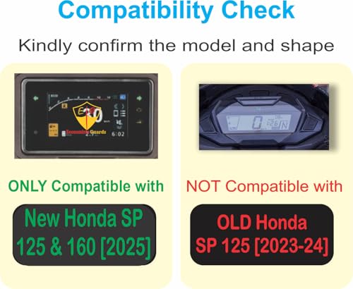 Image of 9H Screen Guard for Your Honda SP 125 OBD 2B | HONDA SP 160 OBD2B [ 2025 ] | LCD Digital Meter Protector | Anti-Scratch TFT Display Cover | HD Clarity Speedometer Film | Scooter Dashboard Accessory