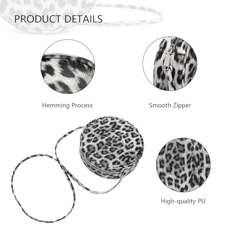 Image of Circle Crossbody Bag for Women NYLON Circle Purse with Zipper Adjustable Knot Shoulder Straps