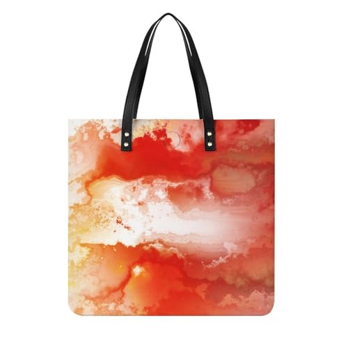 Sac à main shopper aquarelle rouge pour femme de 39x39cm