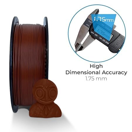 Image of NFIL3D 1KG Net Turbo Finish PLA+ Mocha Brown 3D Printer Filament | Filaments for 3D Printer| 1.75mm| Accuracy + /- 0.015mm | 1000g 3D Filament, 250g Spool, 350g Packaging Weight (Total Weight 1.6KG)