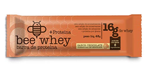 BeeWhey +Proteína, Barra de Proteína Sabor Chocolate, Não Contém Glúten, Sem Gordura Trans, Baixo Te