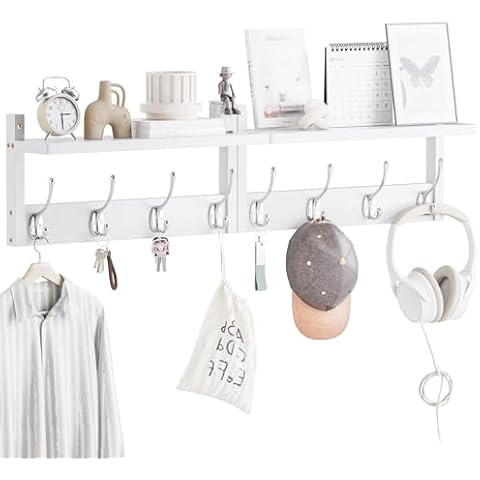 STELLSTAR Bamboo Coat Rack with Shelf Cover