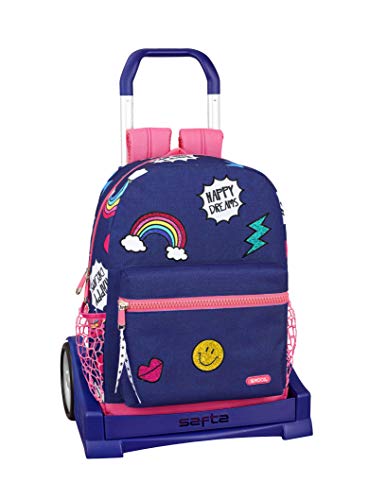 Safta Mochila Grande de Moos Dreams Oficial con Carro Evolution Incluido y Asa Extraíble