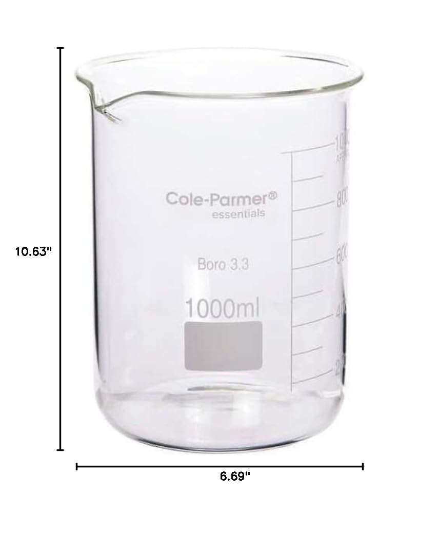 Cole-Parmer Elements Low-Form Beaker, Glass, Griffin Style, Graduated, 5000 mL — Amazon image 2