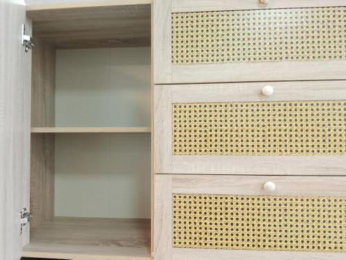 دولاب بوفيه عصري بتصميم فريد ومميزمناسب للمداخل وغرفة المعيشة والمطلخ- متوفربلونين خشبي وبني 160*90*40 سم ( D E C 9)(062) (بني)