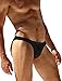 Men's Swimming Briefs Fashion G String Thong Bikini Swimwear Beach Underwear Easy On Swimsuit Bathing Suit C Black