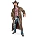 Produktbild KarnevalsTeufel Herrenkostüm-Set Cowboy 4-teilig Western-Mantel mit Cowboyhut, Revolver-Gürtel und Spielzeug Revolver Dakota Sheriff Wilder Westen (XX-Large)